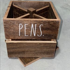 Rae Dunn Pens / Pencils Wood Holder
